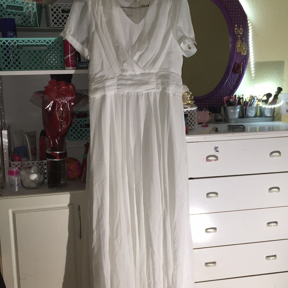 White flowy dress